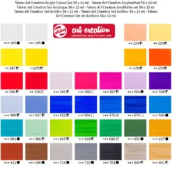 Zestaw farb akrylowych - Talens Art Creation - 36 kolorów x 12 ml
