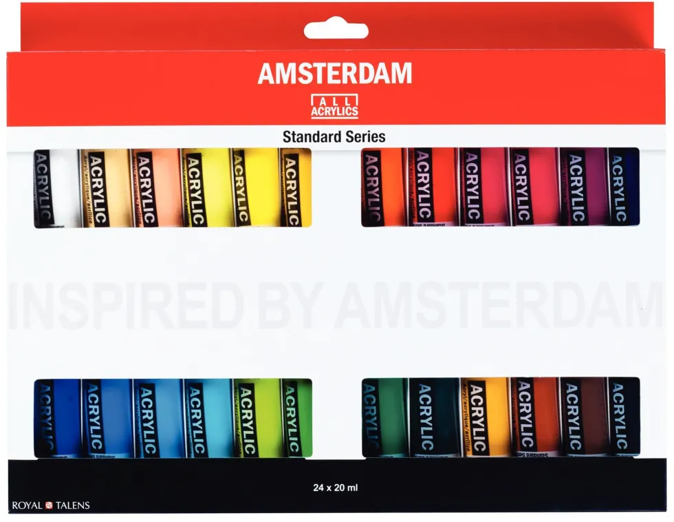 Zestaw farb akrylowych w tubkach - Amsterdam - 24 kolory x 20 ml