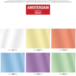 Zestaw farb akrylowych w tubkach - Amsterdam - perłowe, 6 kolorów x 20 ml