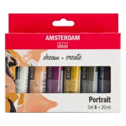 Zestaw farb akrylowych w tubkach - Amsterdam - Portrait, 6 kolorów x 20 ml