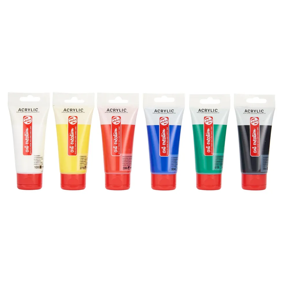 Zestaw farb akrylowych w tubkach - Talens Art Creation - 6 kolorów x 75 ml