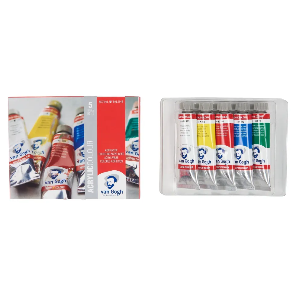 Zestaw farb akrylowych w tubkach - Van Gogh - 5 kolorów x 40 ml