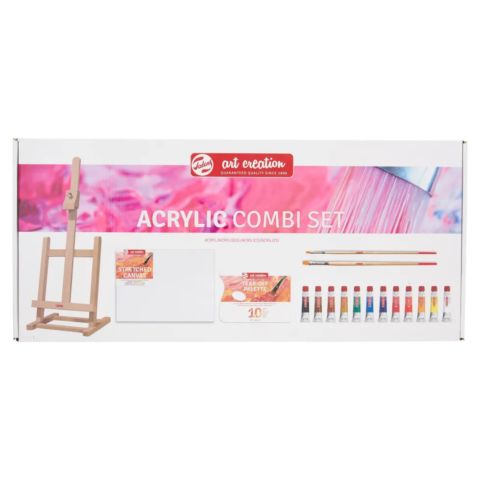 Zestaw farb akrylowych ze sztalugą i płótnem - Talens Art Creation