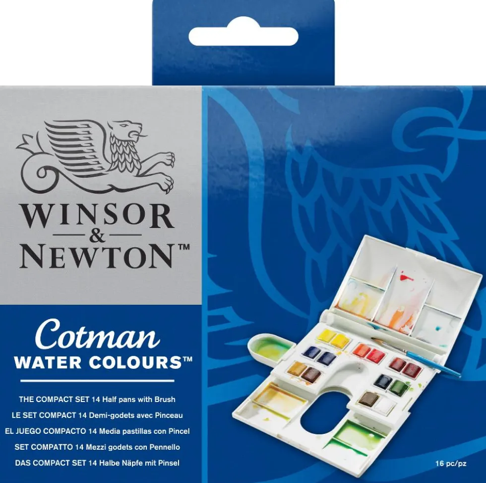 Zestaw farb akwarelowych Cotman Compact - Winsor & Newton - 14 kolorów