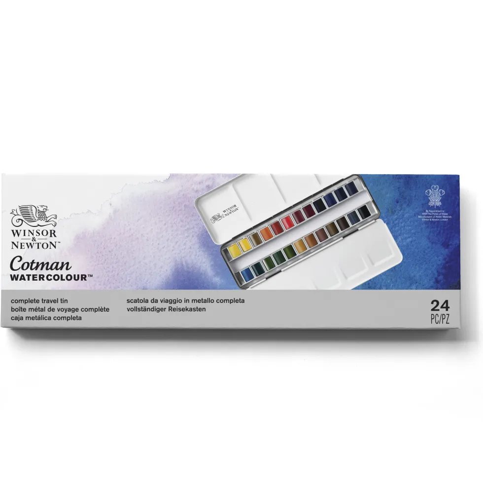 Zestaw farb akwarelowych Cotman Complete Travel - Winsor & Newton - 24 kolory