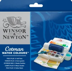 Zestaw farb akwarelowych Cotman Field Plus - Winsor & Newton - 12 kolorów