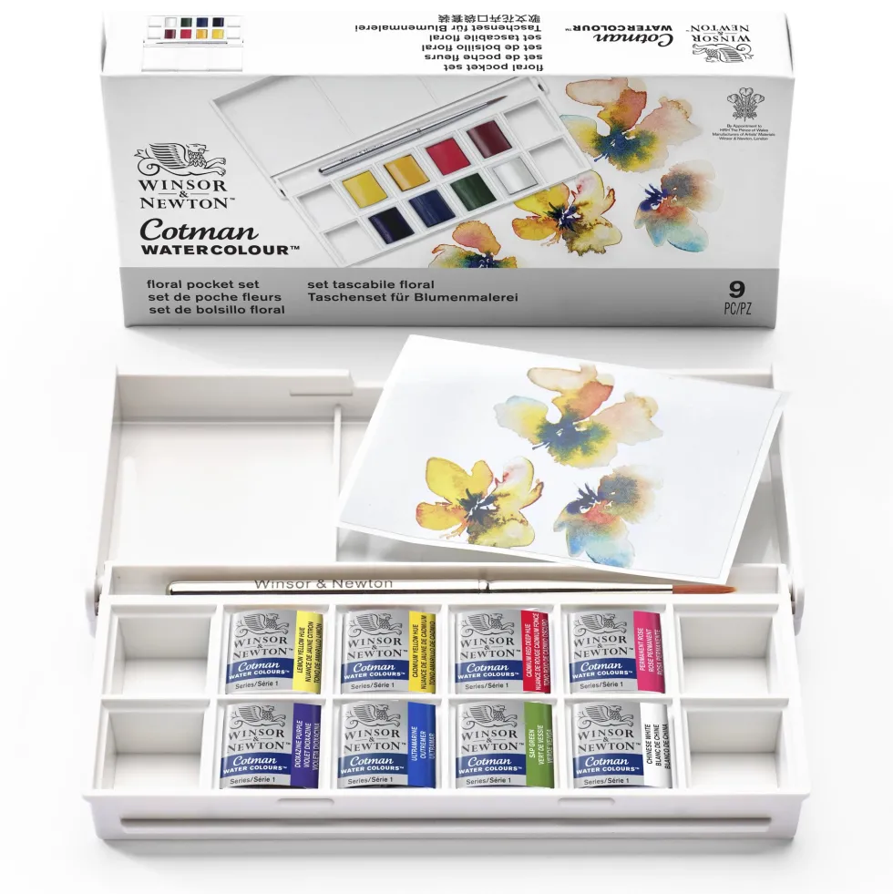 Zestaw farb akwarelowych Cotman Floral - Winsor & Newton - 8 kolorów