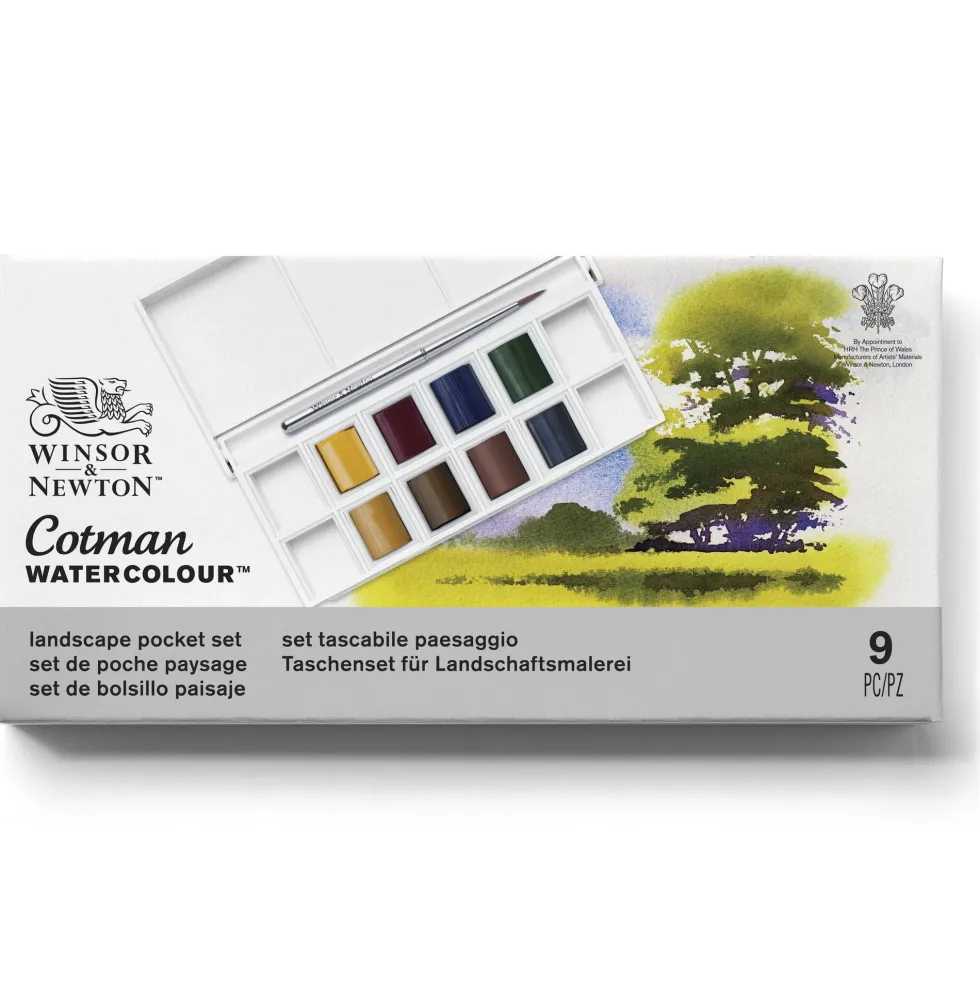 Zestaw farb akwarelowych Cotman Landscape - Winsor & Newton - 8 kolorów