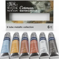 Zestaw farb akwarelowych Cotman Metallic - Winsor & Newton - 6 kolorów x 8 ml