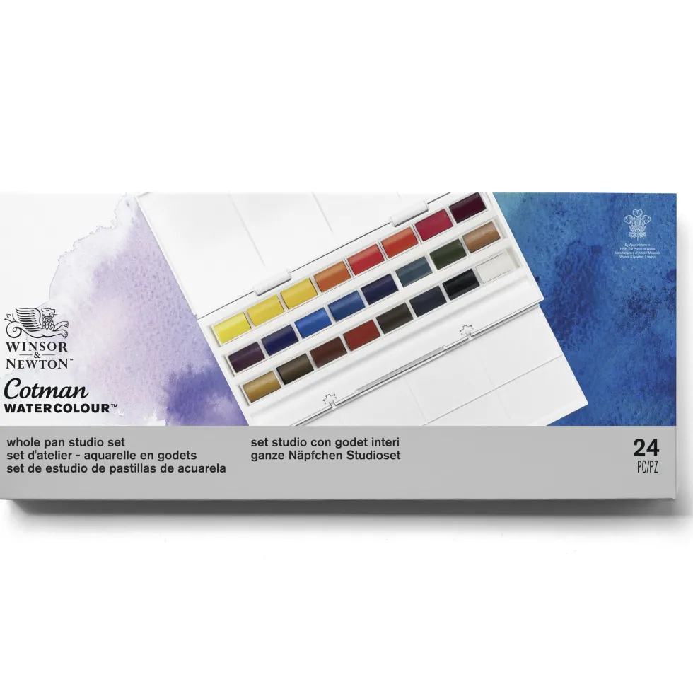 Zestaw farb akwarelowych Cotman Studio - Winsor & Newton - 24 kolory