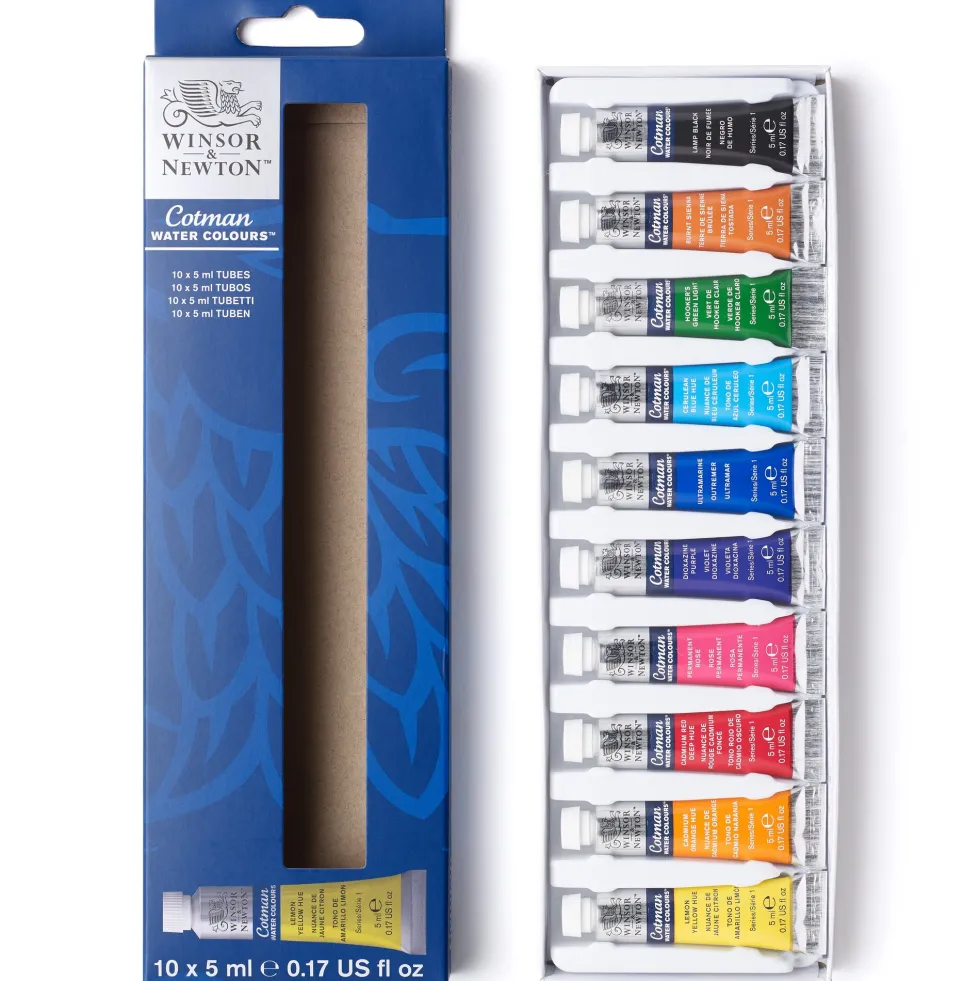 Zestaw farb akwarelowych Cotman - Winsor & Newton - 10 kolorów x 5 ml