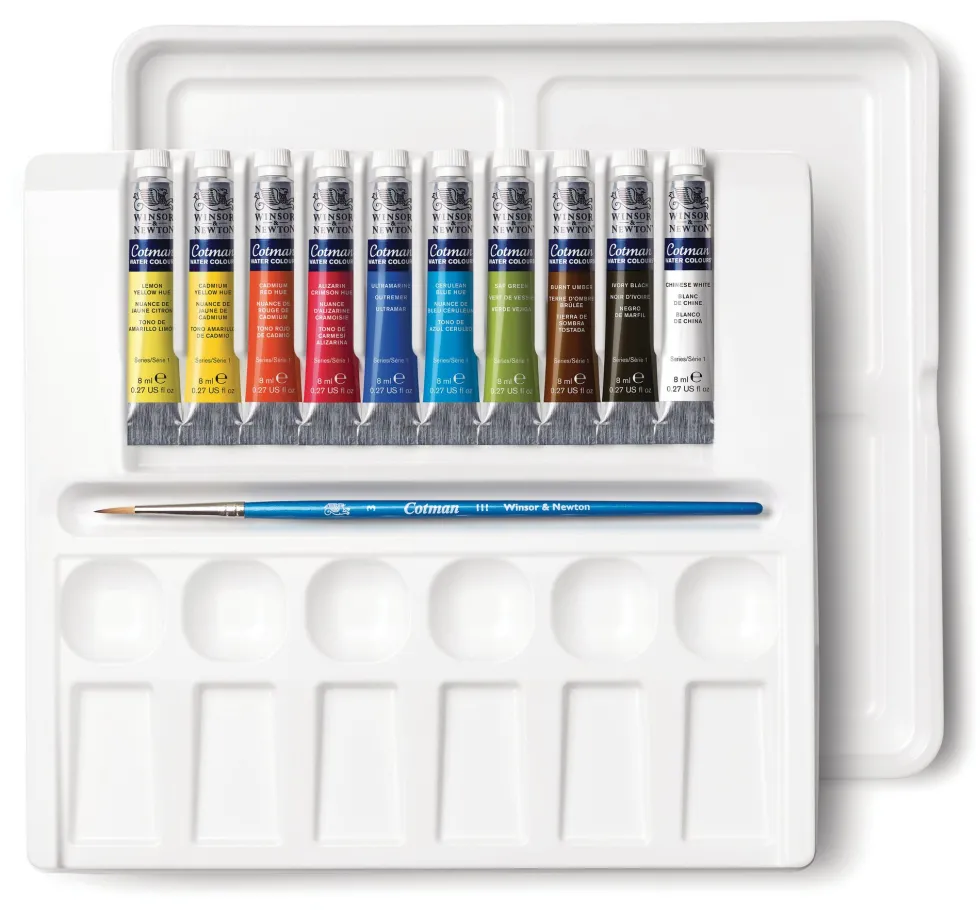 Zestaw farb akwarelowych Cotman w tubkach - Winsor & Newton - 13 szt.
