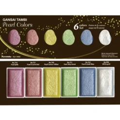 Zestaw farb akwarelowych Gansai Tambi - Kuretake - Pearl Colors, 6 szt.