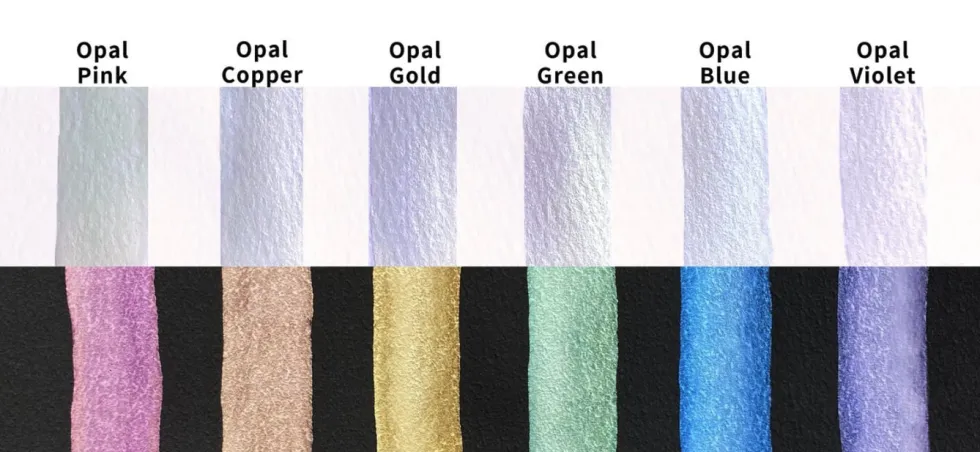 Zestaw farb akwarelowych Gansai Tambi Opal Colors - Kuretake - 6 kolorów