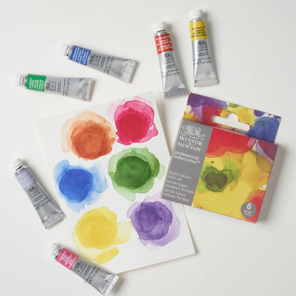 Zestaw farb akwarelowych Professional Floral - Winsor & Newton - 6 kolorów x 5 ml