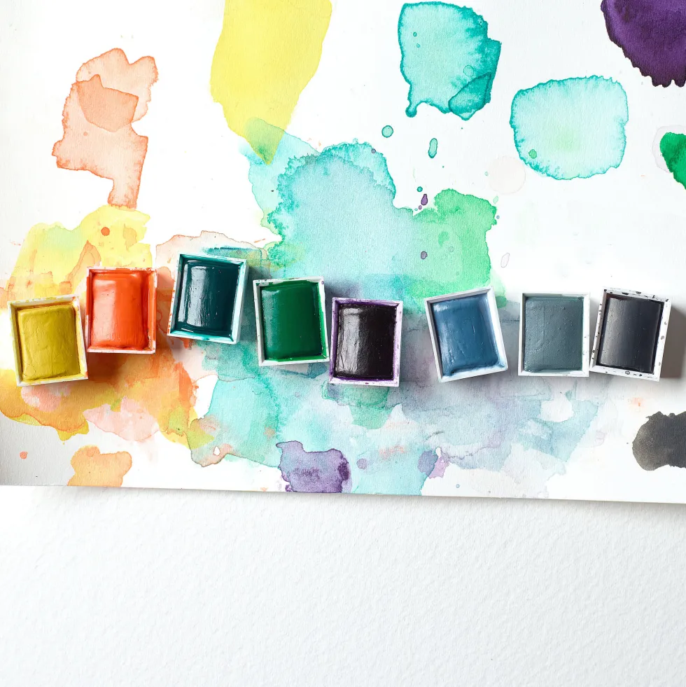Zestaw farb akwarelowych Professional Revival w półkostkach - Winsor & Newton - 8 kolorów