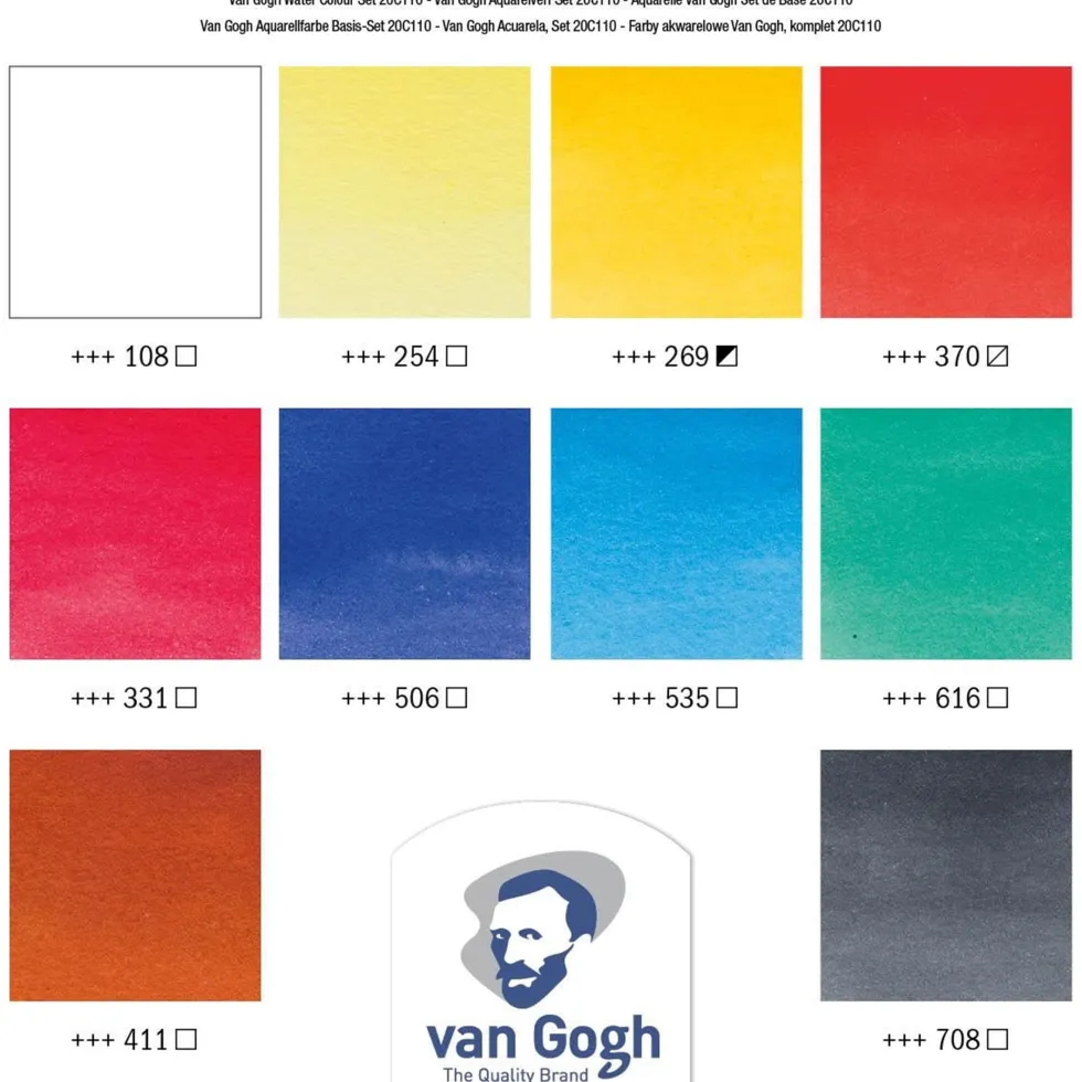 Zestaw farb akwarelowych w tubkach - Van Gogh - 10 kolorów x 10 ml
