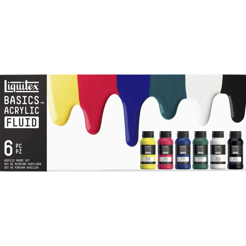 Zestaw farb Basics Acrylic Fluid - Liquitex - 6 kolorów x 118 ml