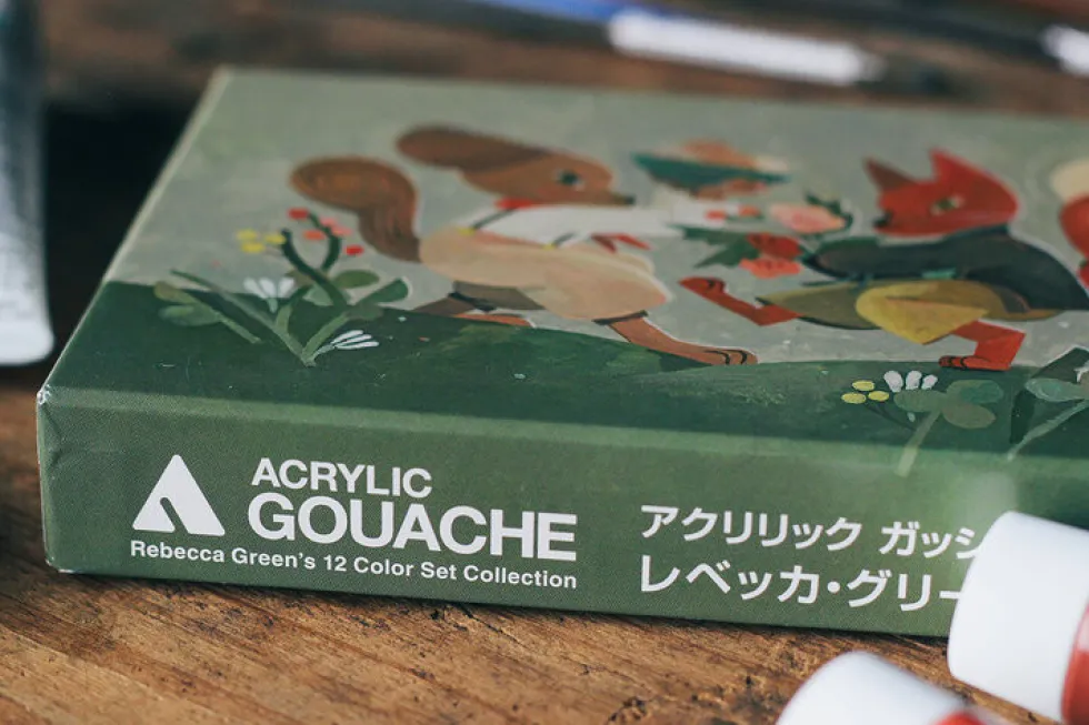Zestaw farb gwaszy Acryla Gouache - Holbein - Rebecca Green 12 kolorów x 20 ml