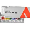 Zestaw farb gwaszy Acryla Gouache School Set - Holbein - 15 kolorów