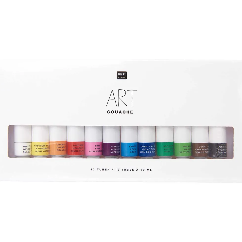 Zestaw farb gwaszy ART - Rico Design - 12 kolorów x 12 ml