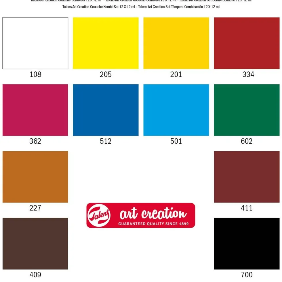 Zestaw farb gwaszy Combiset - Talens Art Creation - 12 kolorów x 12 ml