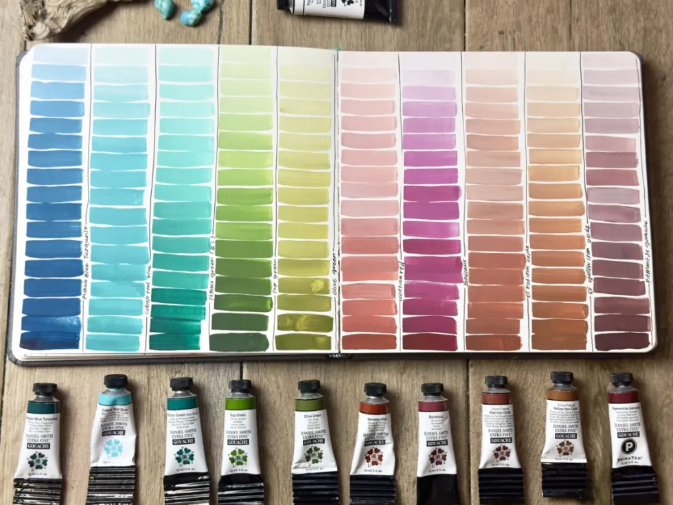 Zestaw farb gwaszy Extra Fine Primary + Bonus - Daniel Smith - 4 x 15 ml