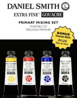 Zestaw farb gwaszy Extra Fine Primary + Bonus - Daniel Smith - 4 x 15 ml
