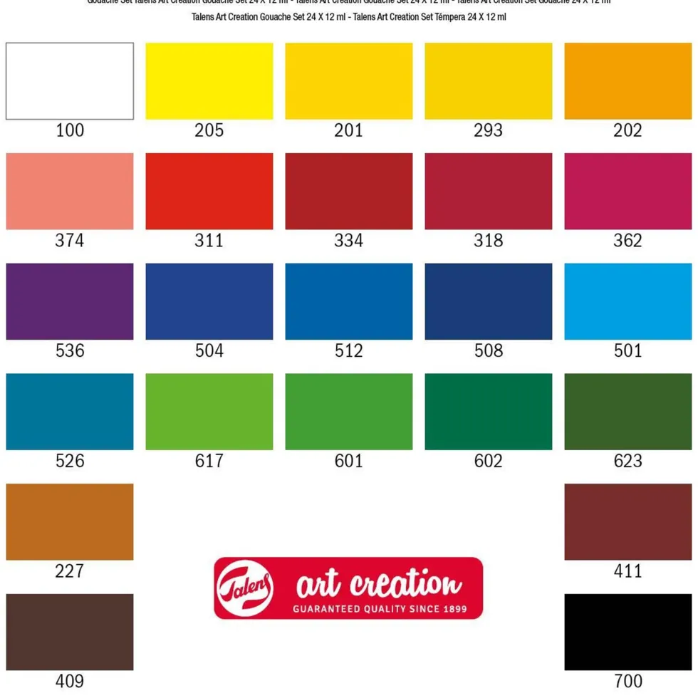 Zestaw farb gwaszy - Talens Art Creation - 24 kolory x 12 ml