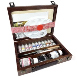 Zestaw farb gwaszy w drewnianej walizce - Renesans - 12 kolorów x 20 ml