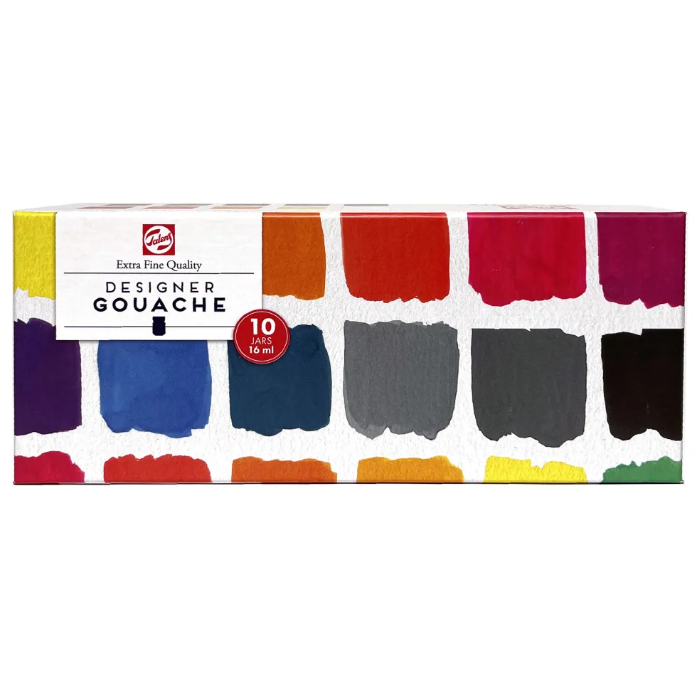 Zestaw farb gwaszy w słoiczkach - Talens - 10 kolorów x 16 ml