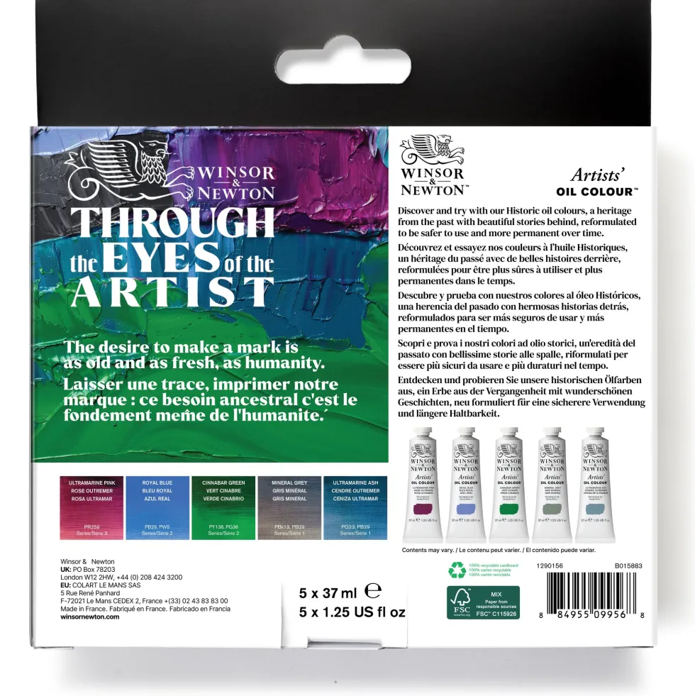 Zestaw farb olejnych Artists' Oil Colour Historic - Winsor & Newton - 5 x 37 ml