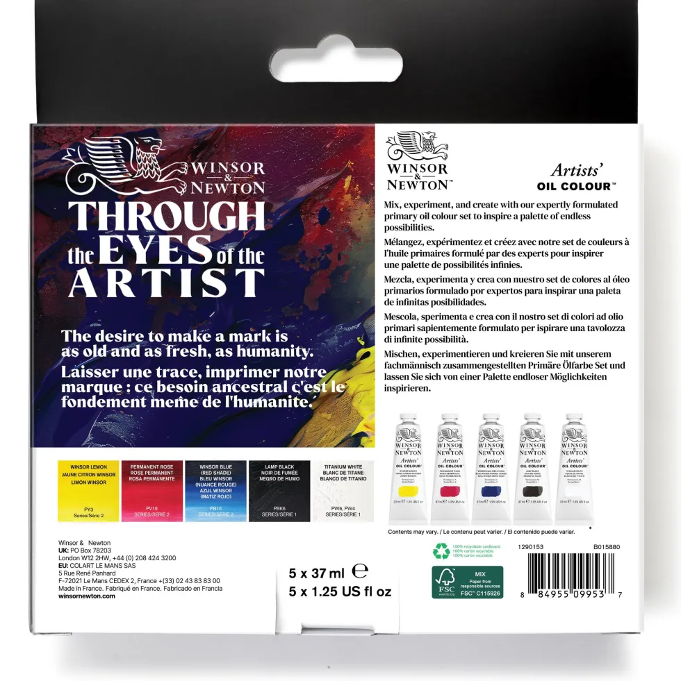 Zestaw farb olejnych Artists' Oil Colour Primary - Winsor & Newton - 5 x 37 ml