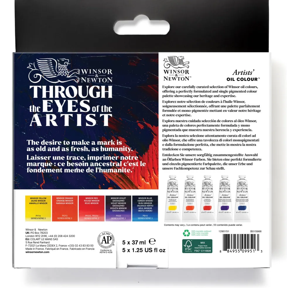 Zestaw farb olejnych Artists' Oil Colour Winsor - Winsor & Newton - 5 x 37 ml