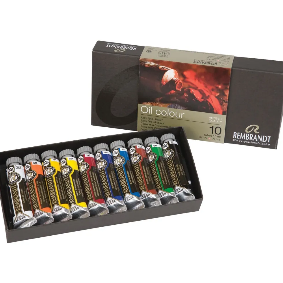 Zestaw farb olejnych - Rembrandt - 10 kolorów x 15 ml