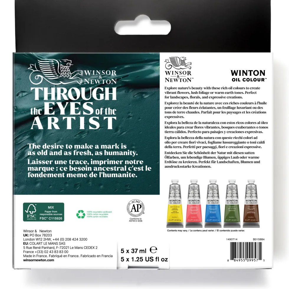 Zestaw farb olejnych Winton Botanic - Winsor & Newton - 5 x 37 ml