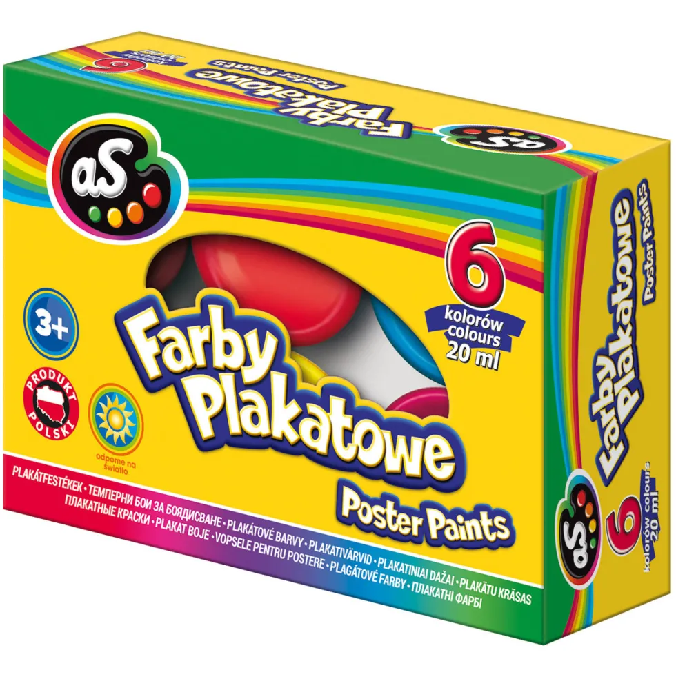 Zestaw farb plakatowych - Astra - 6 kolorów x 20 ml