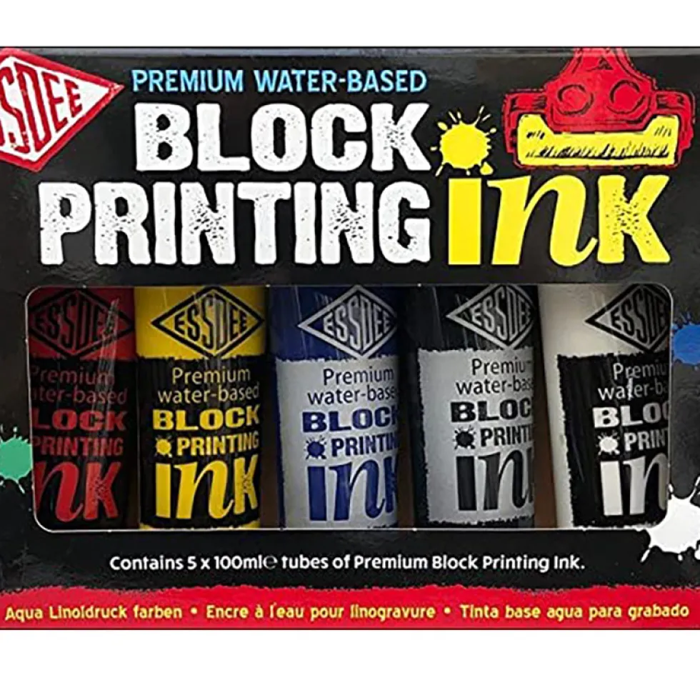 Zestaw farb, tuszów do linorytu Ink - Essdee - 5 kolorów x 100 ml