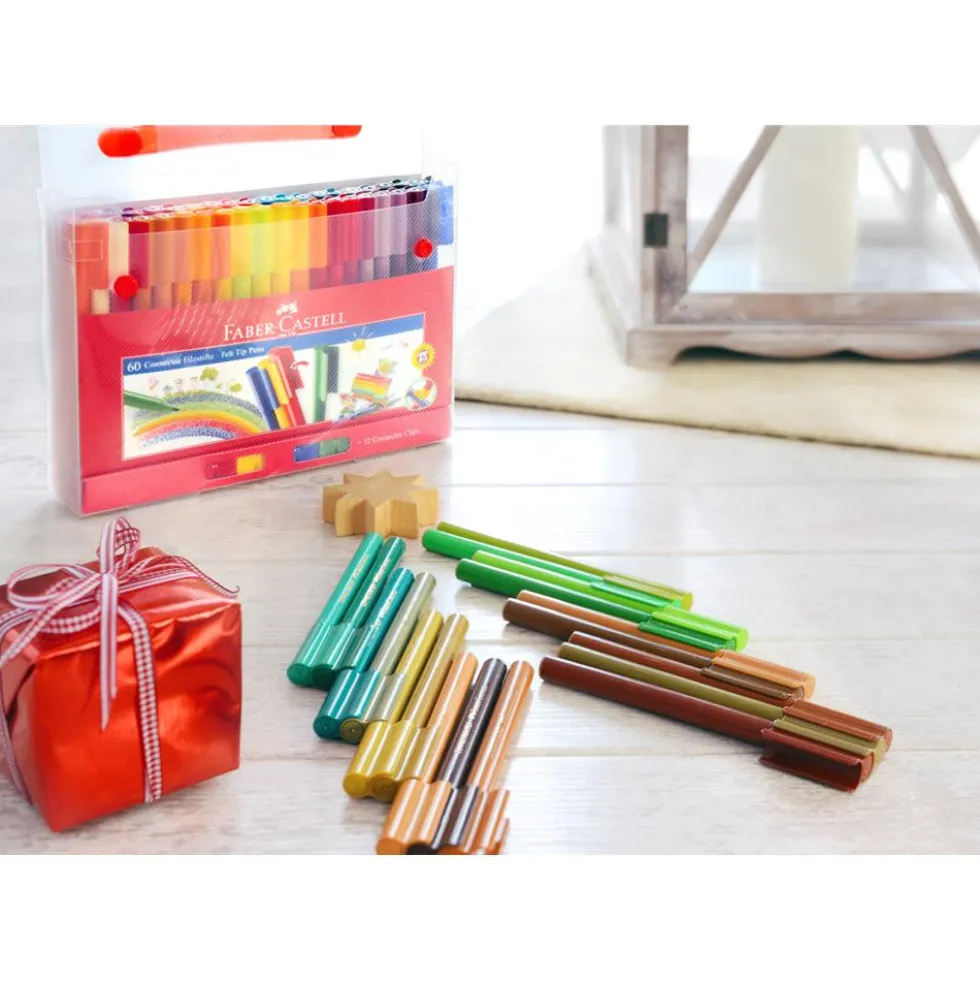 Zestaw flamastrów Connector w walizce - Faber-Castell - 60 kolorów