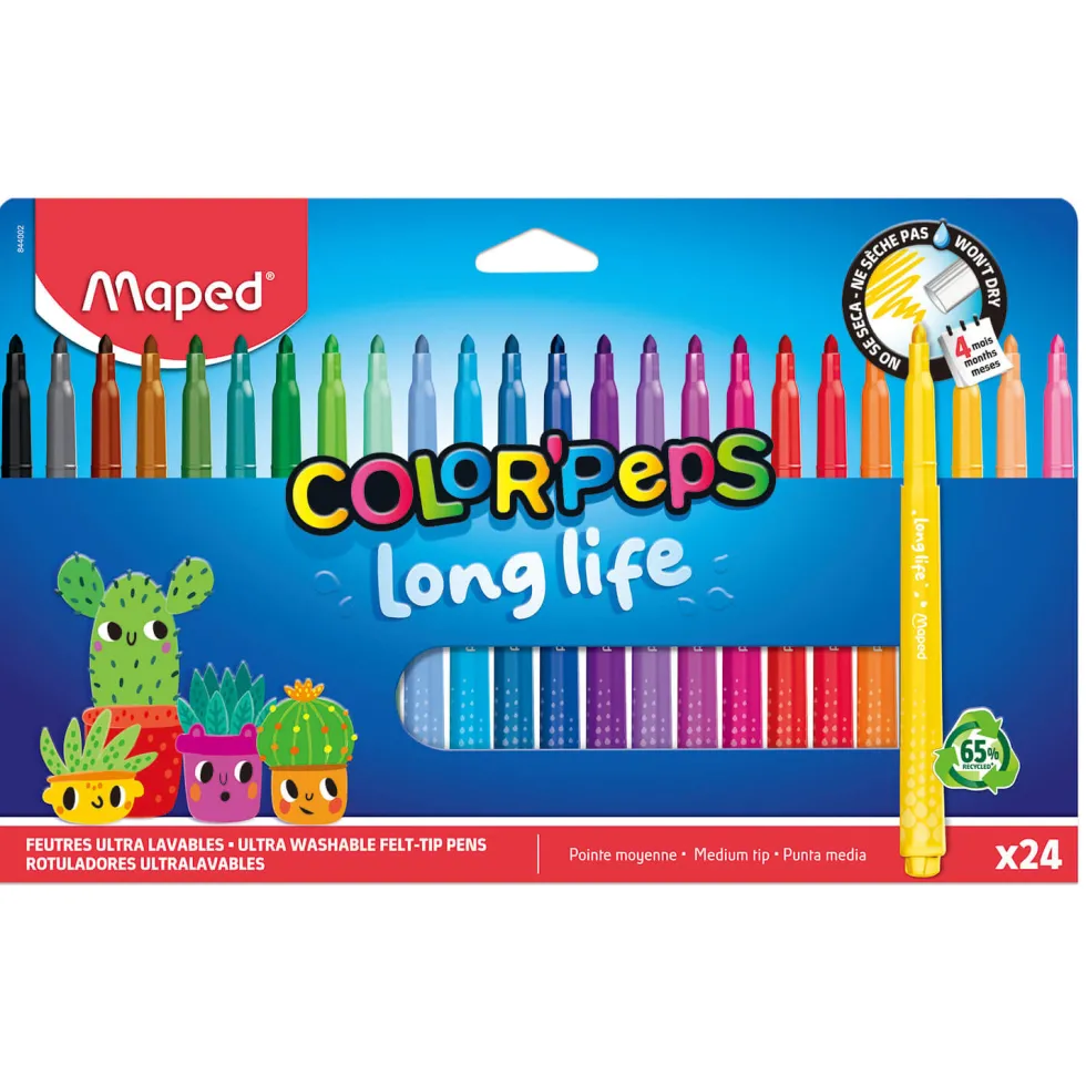 Zestaw flamastrów niewysychających Color'Peps - Maped - 24 szt.