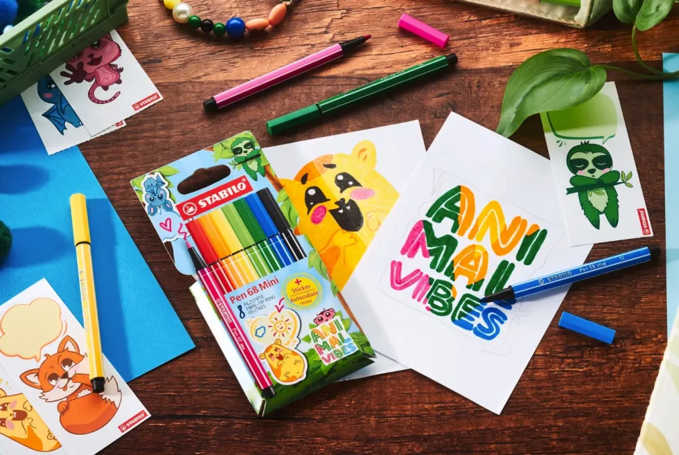 Zestaw flamastrów Pen 68 Mini Animal Vibes - Stabilo - 8 szt.