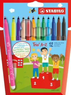 Zestaw flamastrów Trio A-Z - Stabilo - 12 kolorów