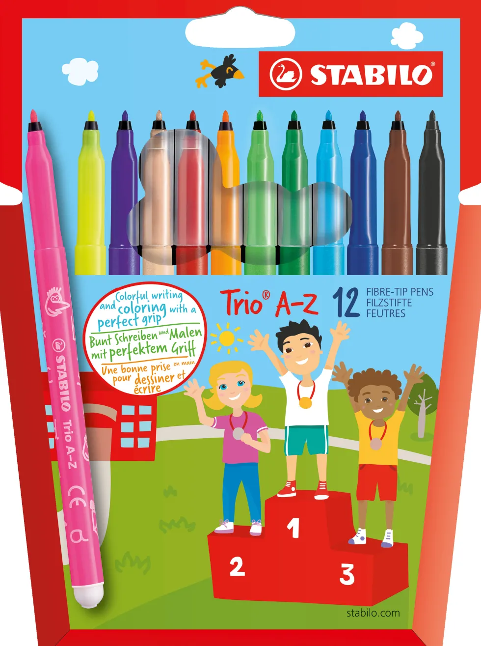 Zestaw flamastrów Trio A-Z - Stabilo - 12 kolorów