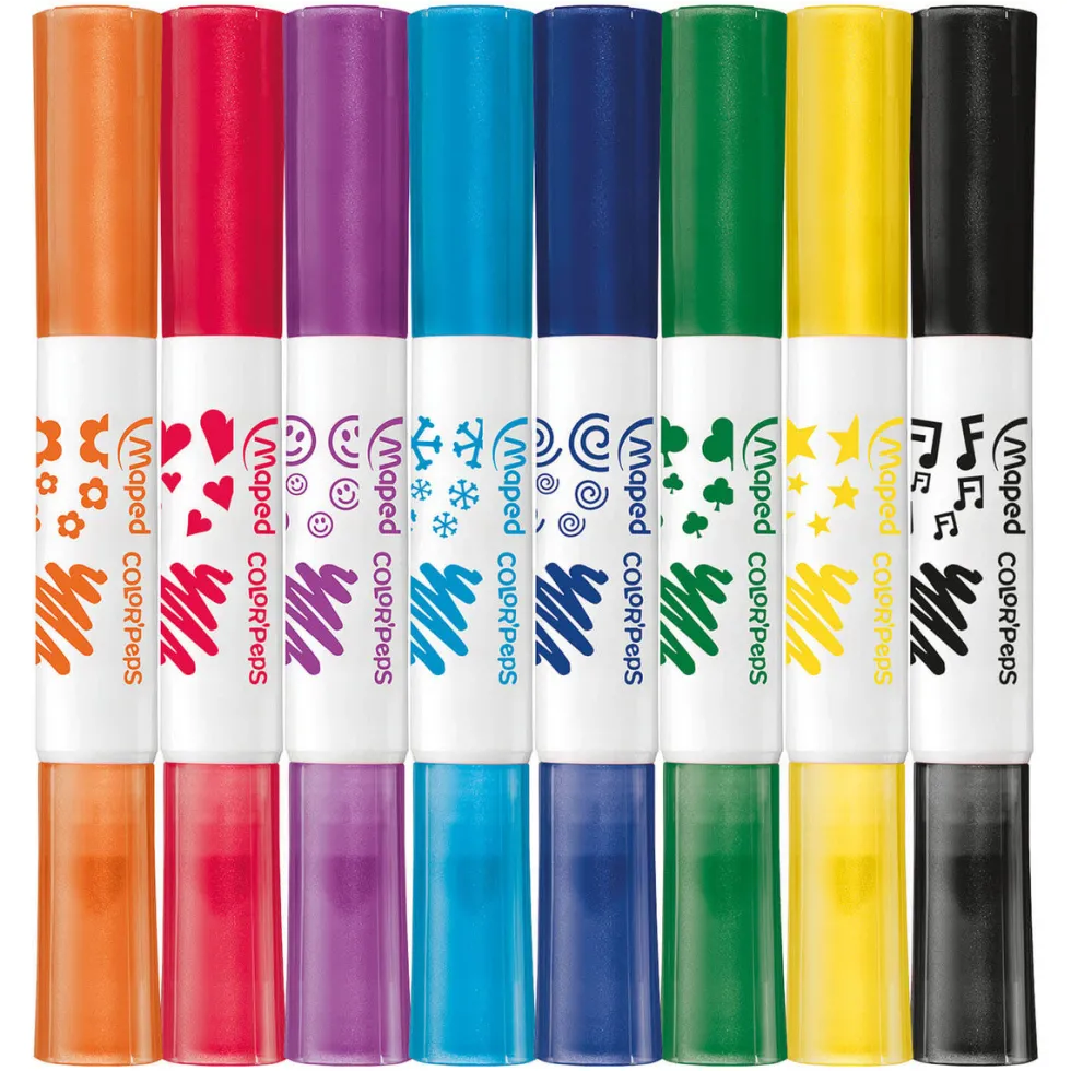 Zestaw flamastrów z pieczątkami Color'Peps - Maped - 8 kolorów