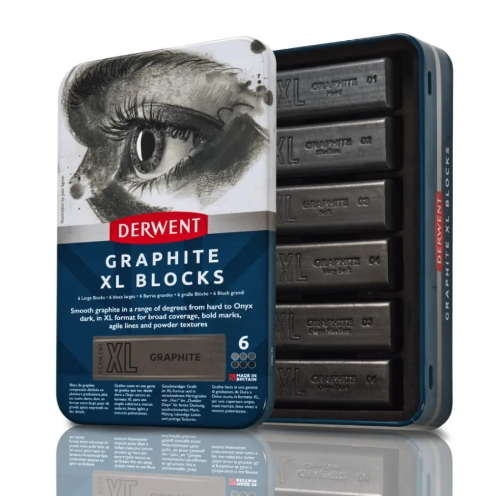 Zestaw grafitów naturalnych Graphite XL w sztyfcie - Derwent - 6 szt.