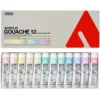 Zestaw gwaszy Acryla Gouache - Holbein - Pastel, 12 kolorów x 20 ml