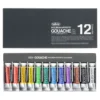 Zestaw gwaszy Artists’ Gouache - Holbein - 12 kolorów x 15 ml