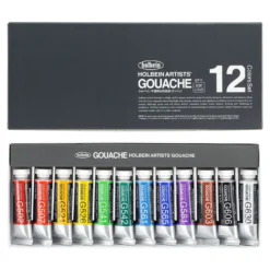 Zestaw gwaszy Artists’ Gouache - Holbein - 12 kolorów x 15 ml