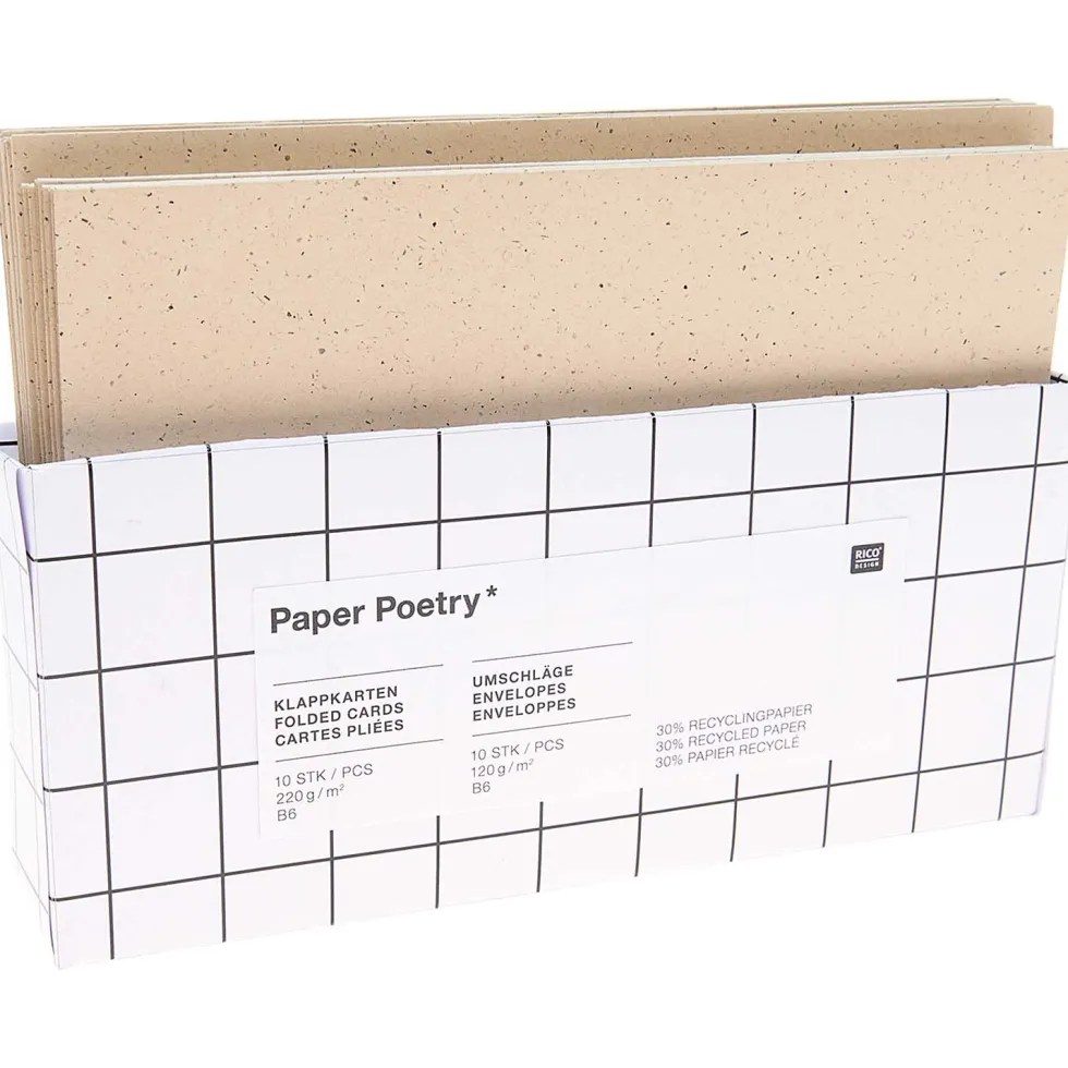 Zestaw kopert i kart - Paper Poetry - Cappuccino, B6, 10 szt.