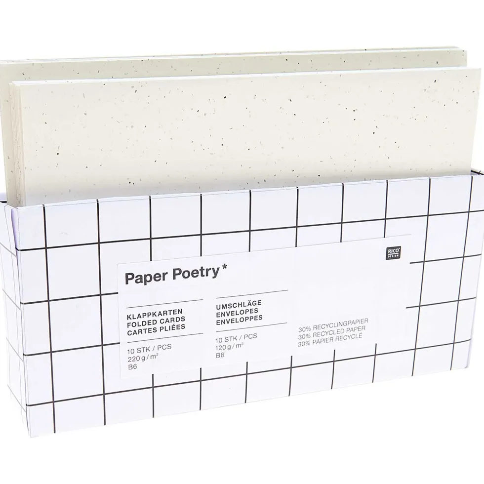 Zestaw kopert i kart - Paper Poetry - Ivory, B6, 10 szt.